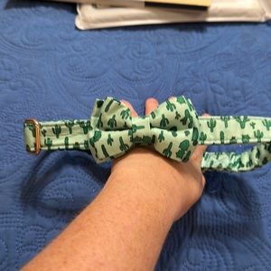 Dog bow Tie with Cactus. Size Large